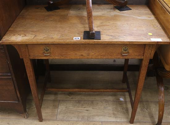 An Edwardian oak side table, W.84cm